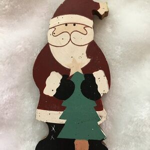 Charming Santa Claus Wooden Decoration